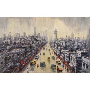 Naeem Rind, 24 x 36 Inch, Acrylic on Canvas, Cityscape Painting, AC-NAR-063